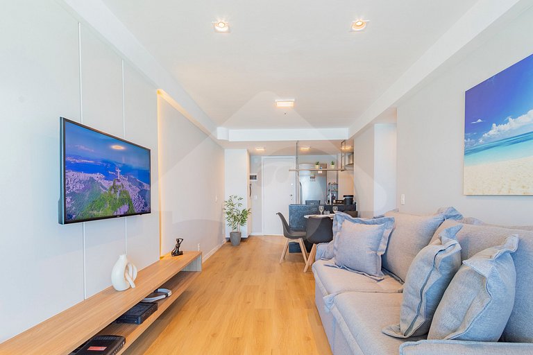 Apartamento na Frente da Praia | Calmo e Decorado